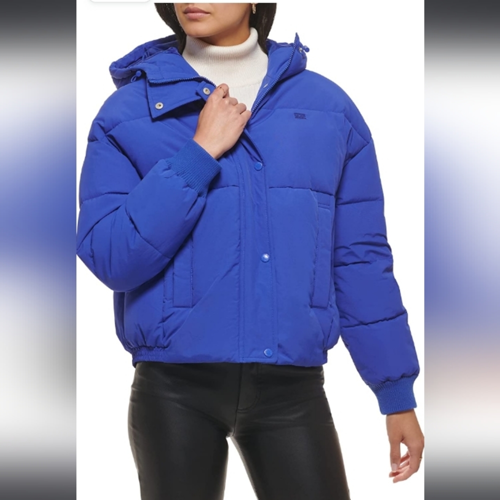 ⛔️SOLD⛔️🆕️NWT Levi's Women's Cinch Waist Puffer Jacket Crop Puffer Coat - Picture 2 of 16